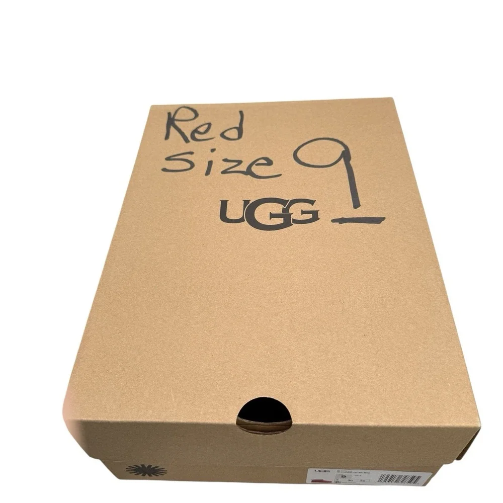 UGG Classic Ultra Mini Samba Red Suede Fur Comfort Womens Boots SZ US 9 NIB Read